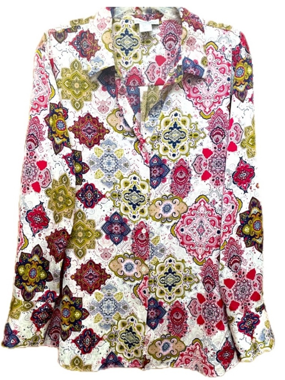 Satin Multicolor Patterned Women's Top